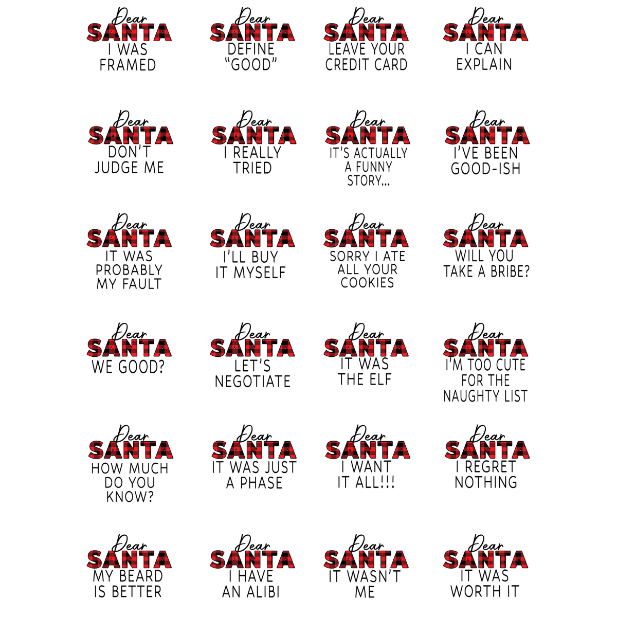 Dear Santa Shirts, Matching, Christmas Family Shirts, Funny Christmas Shirt, Buffalo Plaid, Christmas Pajamas, Long Sleeve Christmas Shirt