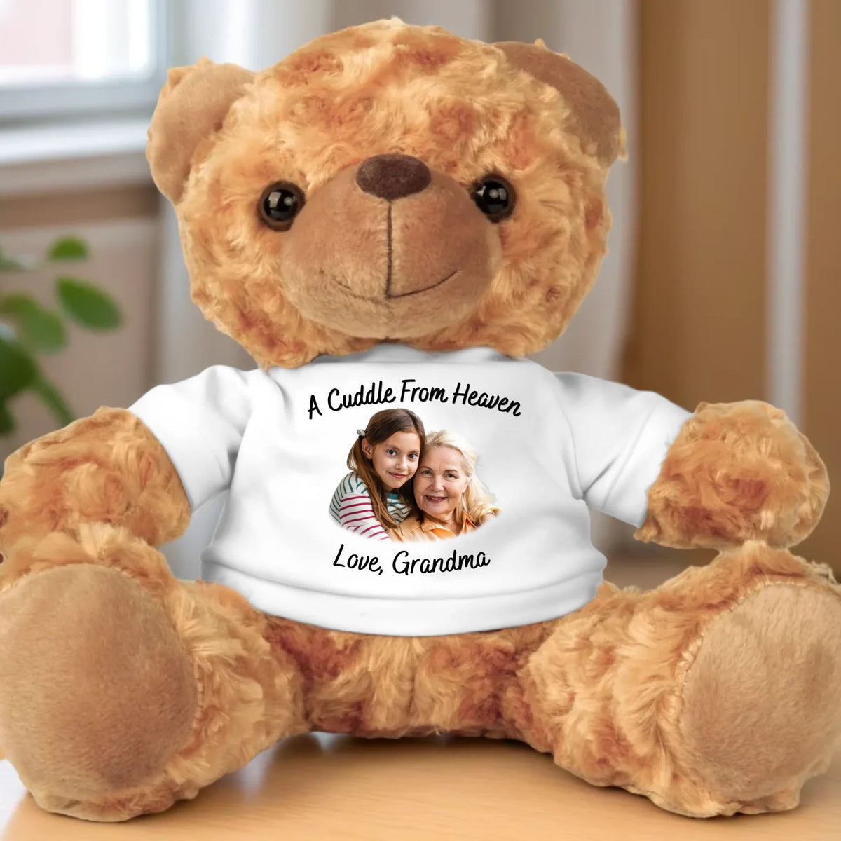 A Cuddle From Heaven - Personalized Teddy Bear Plush - Memorial Gift