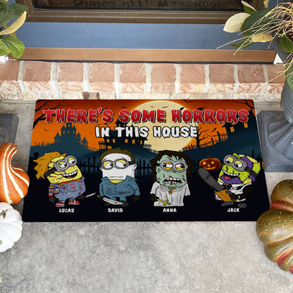 There's Some Horrors In This House - Personalized Doormat - Halloween Gift For Family