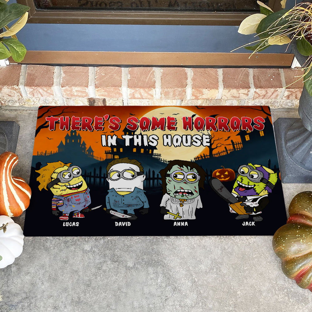 There's Some Horrors In This House - Personalized Doormat - Halloween Gift For Family