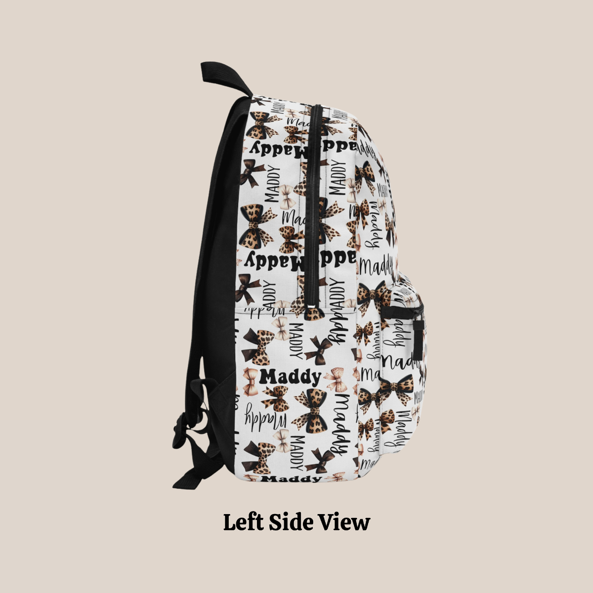 Personalized Wild Coquette Bow Backpack, Leopard Print Back To School Bookbag, Custom Name Backpack, Cheetah Girl Birthday Gift