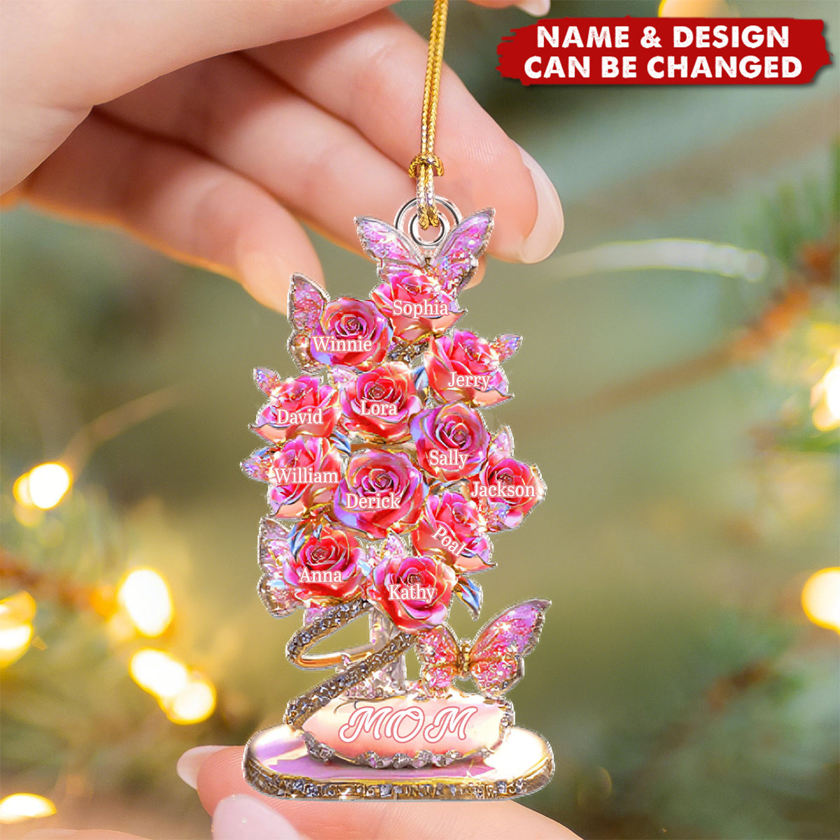 Mom Grandma's Flowers Garden - Personalized Acrylic Ornament - Christmas Gift For Mom, Grandma