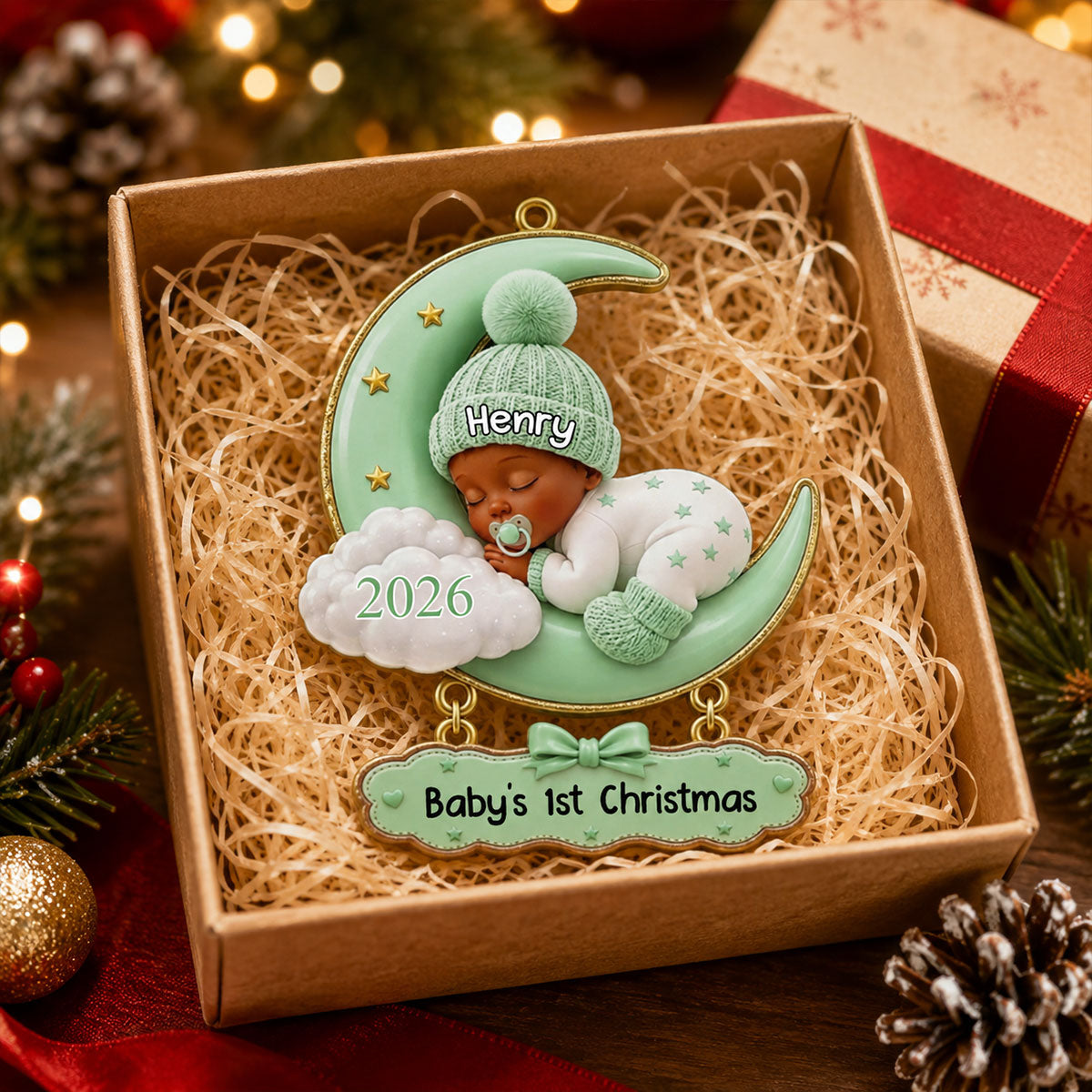 Baby's 1st Christmas Acrylic Ornament - Custom Christmas Gifts