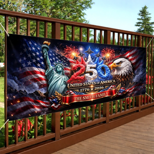 We Are Strong As One - Personalized Banner - 4th of July Gift, Patriotic Gift For Family