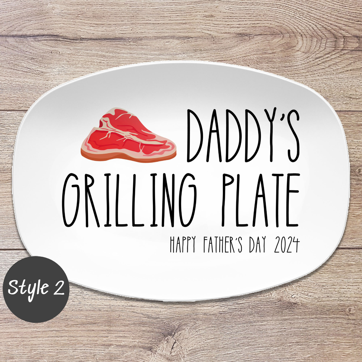 Grilling BBQ Plate, Personalized Serving Tray Platter, Father's Day Gift for BBQ Lover, Gifts for Him, Outdoor Poolside