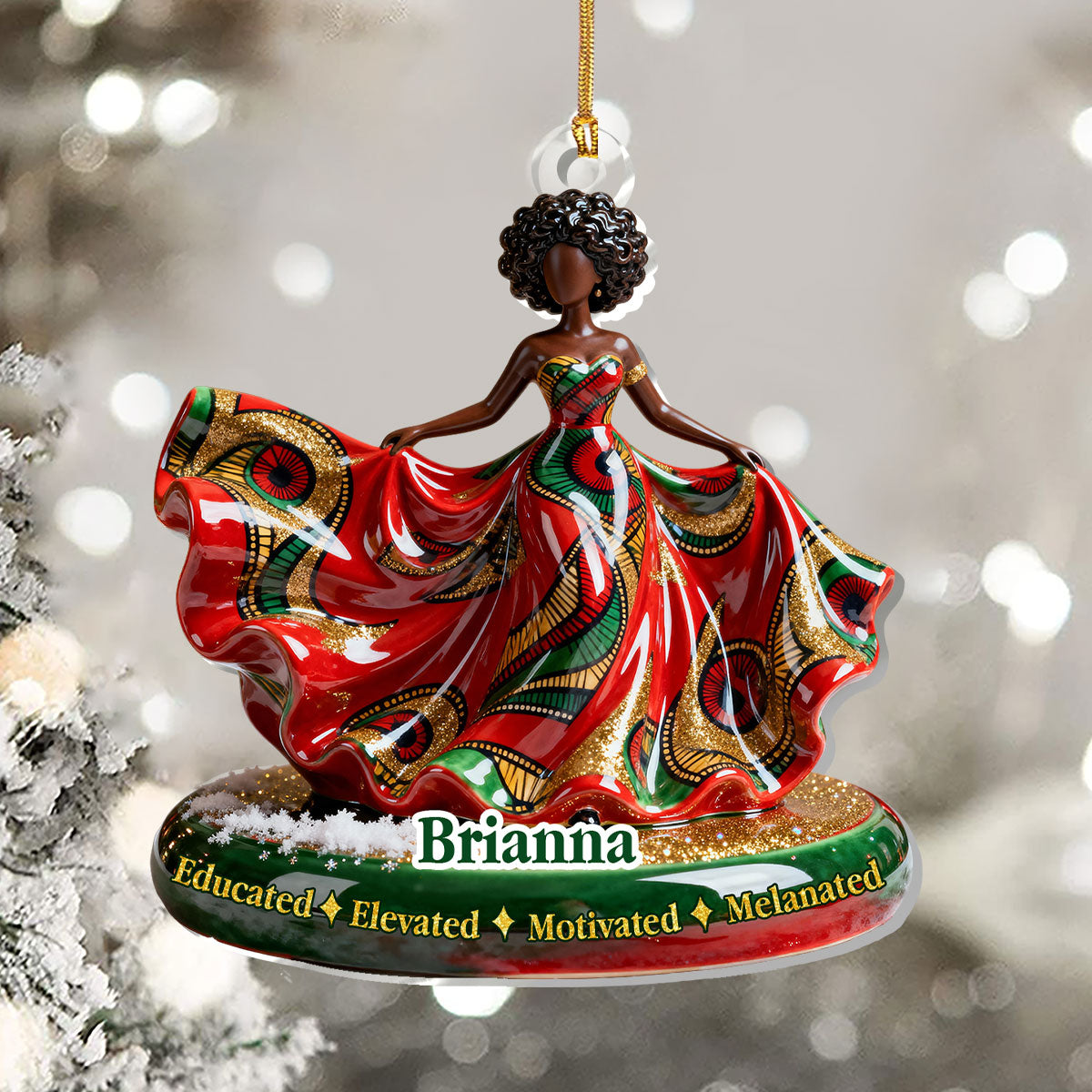 God Says I Am - Personalized Acrylic Ornament - Christian Gift For Black Girl, Christmas Gift