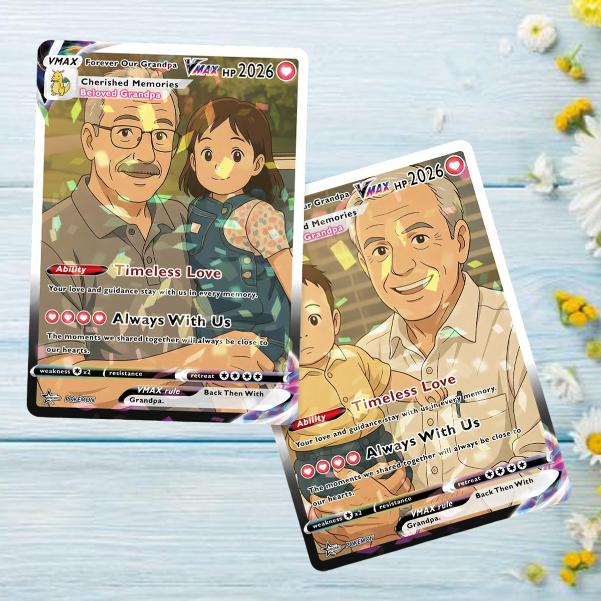 Custom PKM Card, Personalized Anime Card, Anniversary Gift For Grandpa, Unique Love Gift From Kid, Anime Card Game