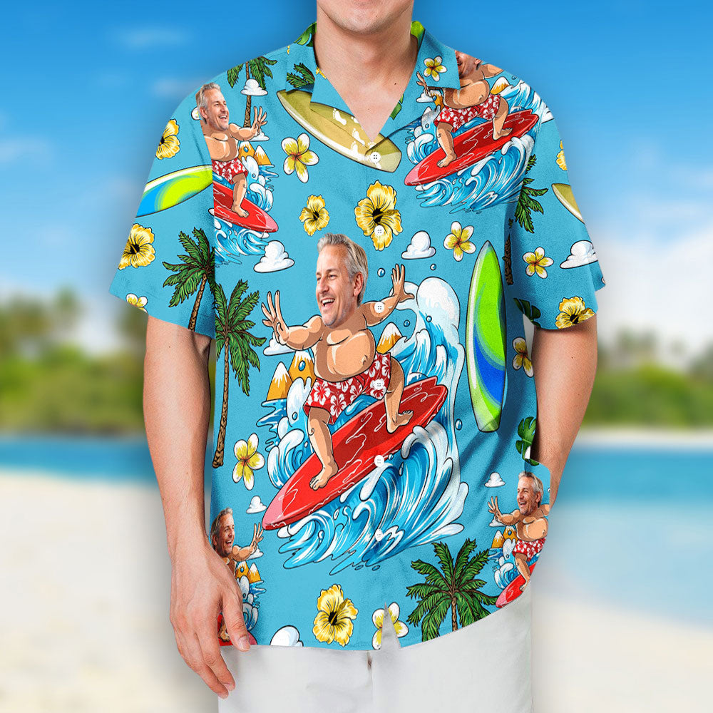 Dad Bod Surfing Summer Vibe - Personalized Hawaiian Shirt - Gift For Dad, Papa, Father's Day, Birthday Gift