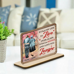 Love You Longer - Personalized Wooden Plaque - Valentine's Day Gift, Anniversary Gift For Couple