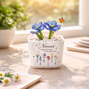If Nanas Were Flower Glass Pot, Personalized Grandma Gift, Hand Blown Everlasting Flower Plant, Mother's Day Gift for Nana
