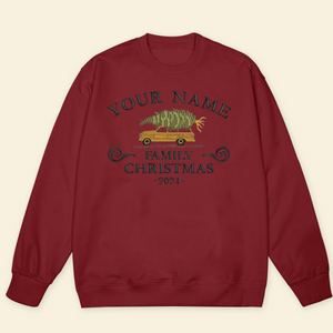 Custom Family Christmas Embroidery Shirt , Christmas Truck Christmas Tree Christmas Gifts, Christmas Crew Shirt, Christmas Tshirt Family, Christmas Tees