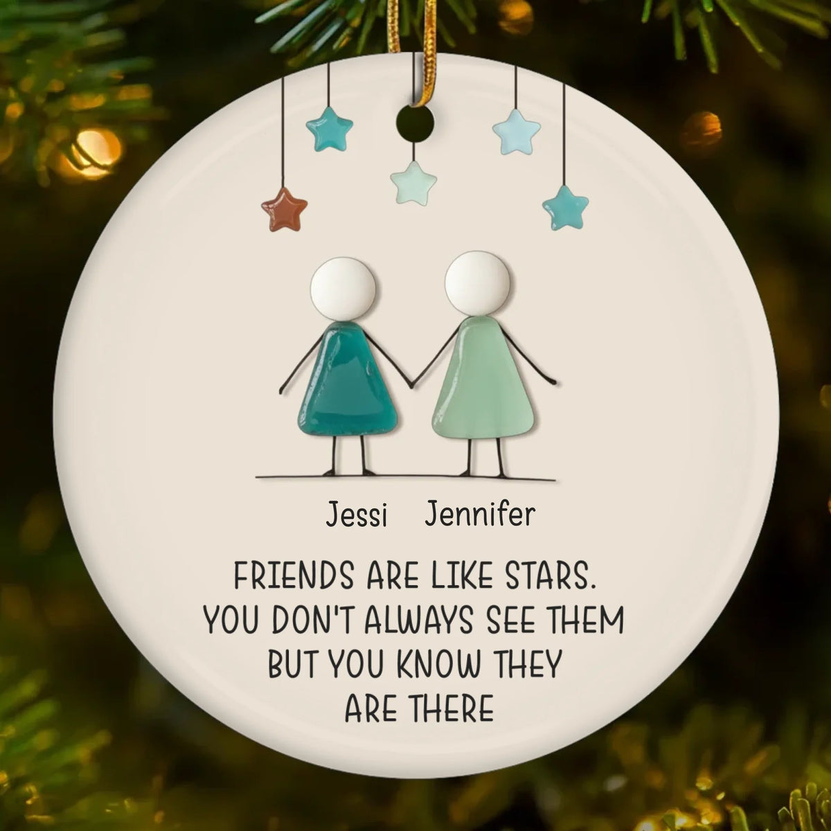 Friends Are Like Stars - Personalized Ornament - Christmas Gift For Friends, Besties