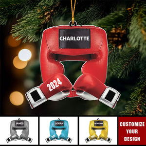 Custom Boxing Gloves Ornament - Personalized Acrylic Ornament, Gift for Boxing Lovers