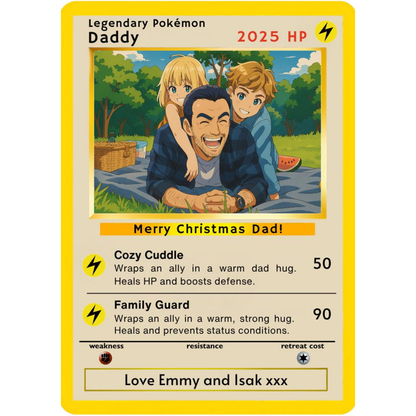Custom PKM Trading Card, Personalized Custom Poke Card, PKM Card For Dad, Father's Day Gift