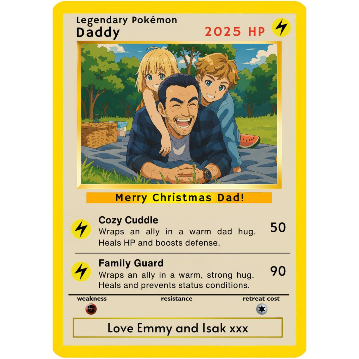 Custom PKM Trading Card, Personalized Custom Poke Card, PKM Card For Dad, Father's Day Gift