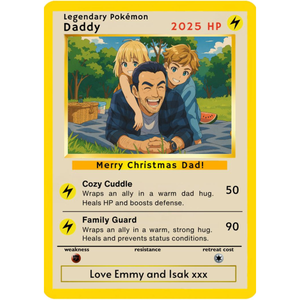 Custom PKM Trading Card, Personalized Custom Poke Card, PKM Card For Dad, Father's Day Gift