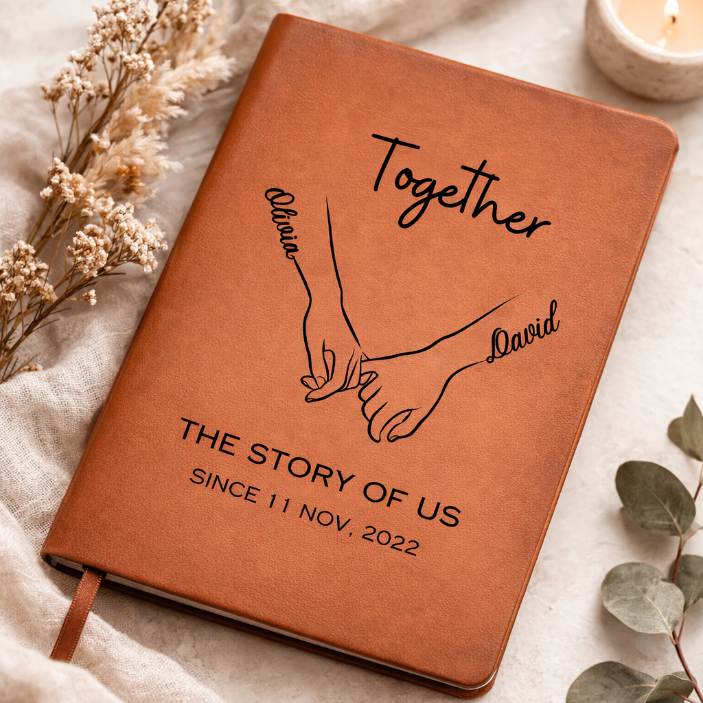 Personalized Couple's Journal Name Notebook, Custom Valentine's Journal, Gift for Wife or Husband, Anniversary