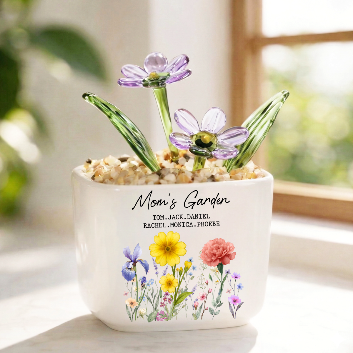 Grandma's Garden Personalized Glass Everlasting Flowers