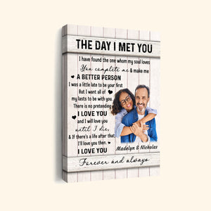 The Day I Met You - Personalized Canvas - Gift For Couple