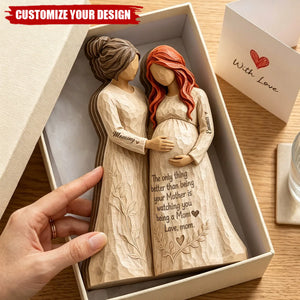 Watching You Become a Mom Personalized Wooden Figurine