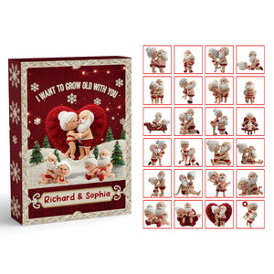 Naughty Couple Blind Box - Personalized Gifts For Old Couple Christmas Advent Calendar Blind Box 24 Acrylic Ornament Countdown To Christmas