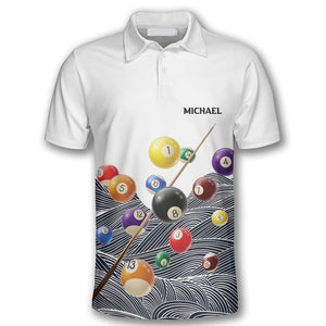 Personalized Retro Pattern Custom Billiard Ball Polo Shirt For Team ...
