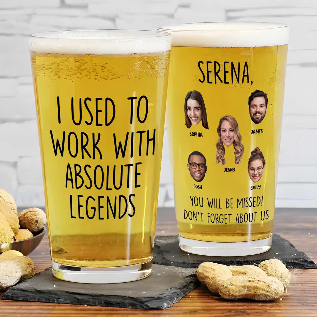 Custom Photo Gifts For Coworker Retirement Beer Glass