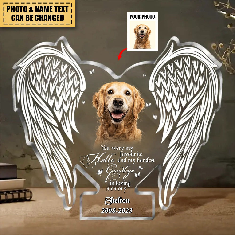 Personalized Memorial Photo Acrylic Plaque - Christmas/Memorial Gift Idea for Family - God Has You In His Arms I Have You In My Heart