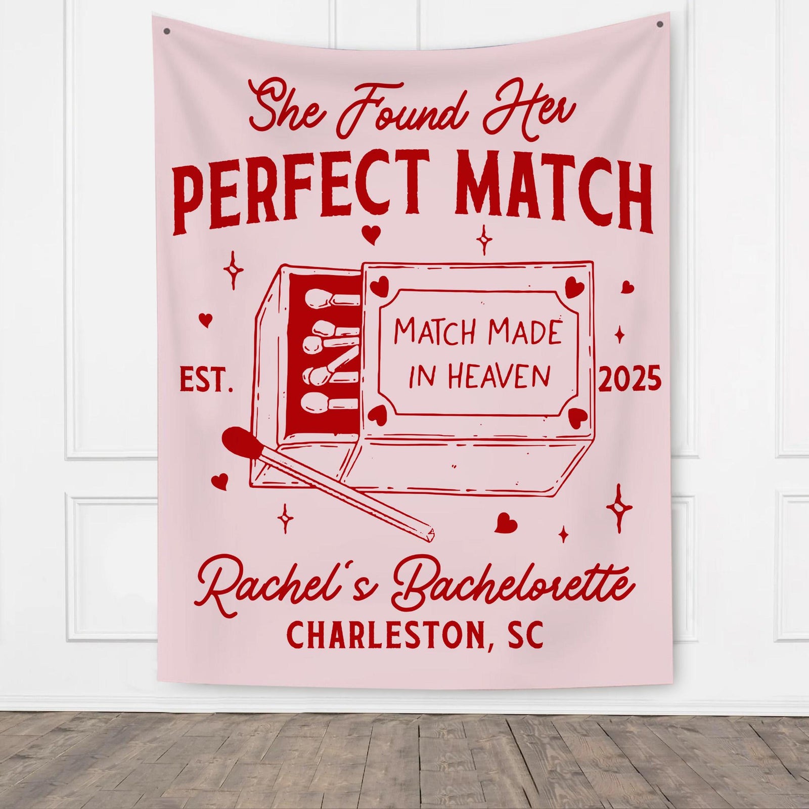 Custom Bachelorette Party Decor, Perfect Match Bachelorette Tapestry, Valentine Bach Backdrop, Match Made In Heaven Banner, Bach Party Decor