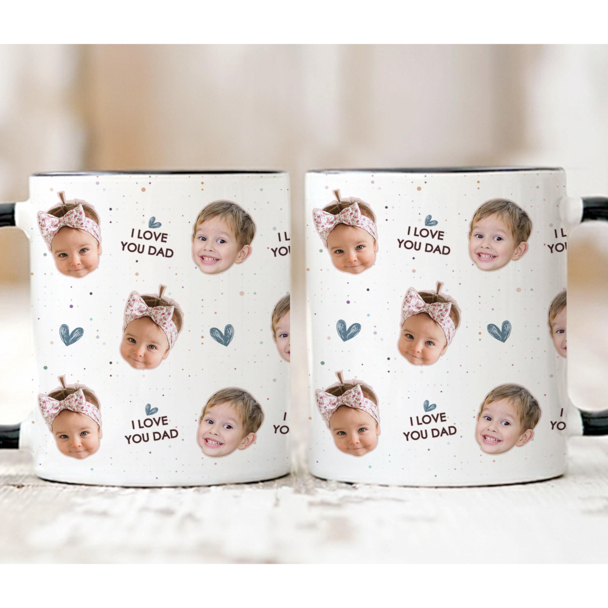 Personalized Photo Mug for Dad, Custom Baby Face Mug I Love You Dad, Father s Day Gift, Dad Coffee Cup, Gift from Kids