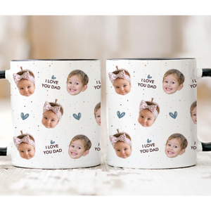 Personalized Photo Mug for Dad, Custom Baby Face Mug I Love You Dad, Father s Day Gift, Dad Coffee Cup, Gift from Kids