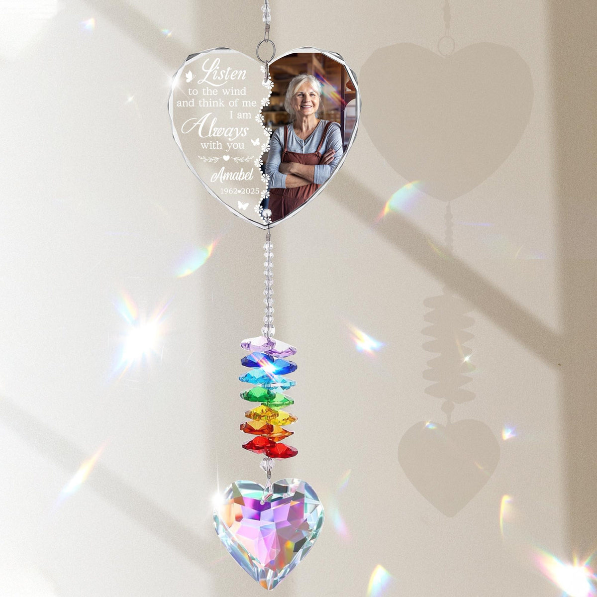 Mom Rainbow Crystal Suncatcher, Memorial Gifts For Loss Of Mom, Loss Of Grandma Sympathy Gifts, Best Bereavement Gifts, Remembrance Gifts