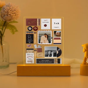 Personalized Photo Night Light Customized Couple Gift Romantic Matchbook LED Decor for Anniversary, Birthday, Wedding, Valentine, Him, Her