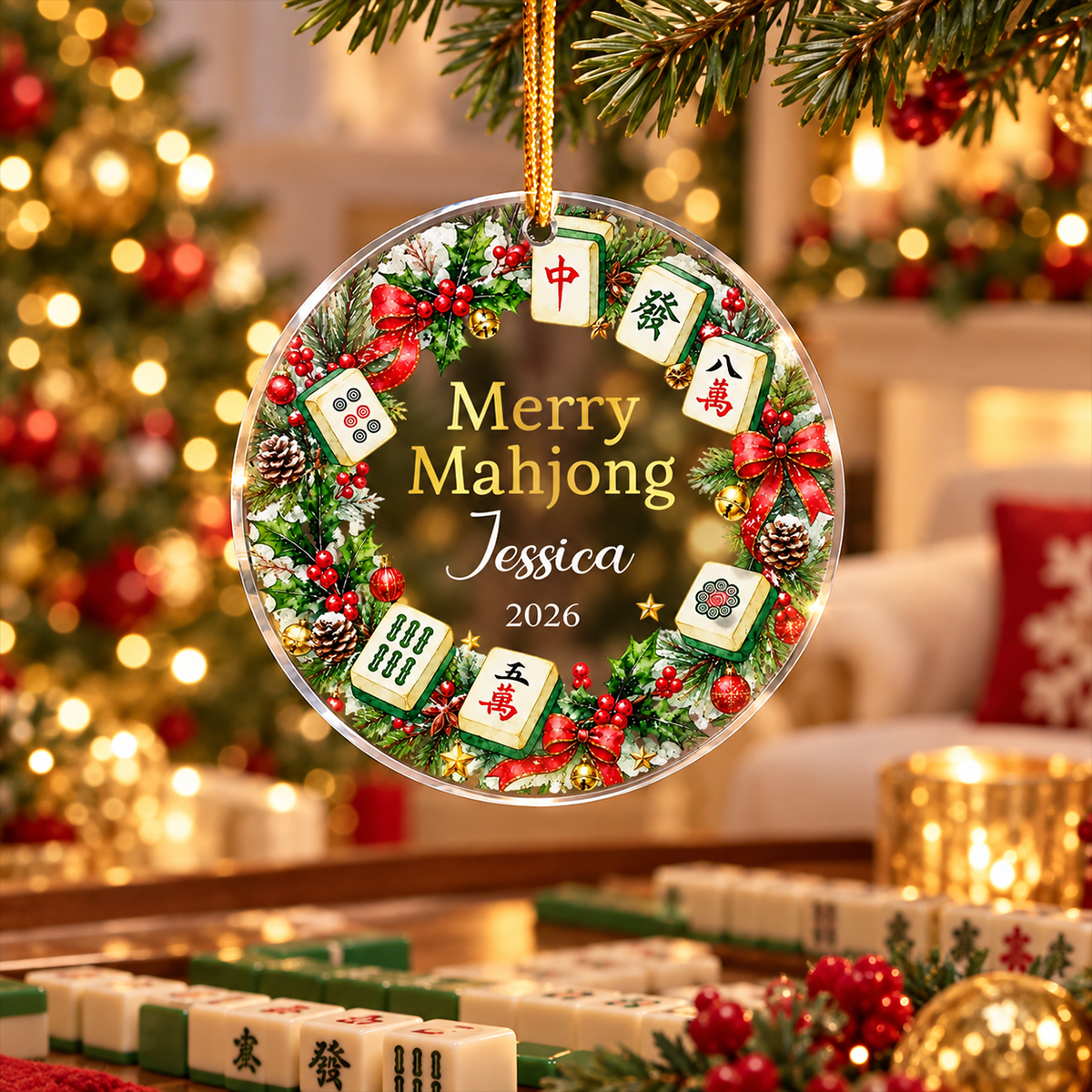 Merry Mahjong Gift For Mahjong Girls, Mahjong Lovers - Personalized Ornament