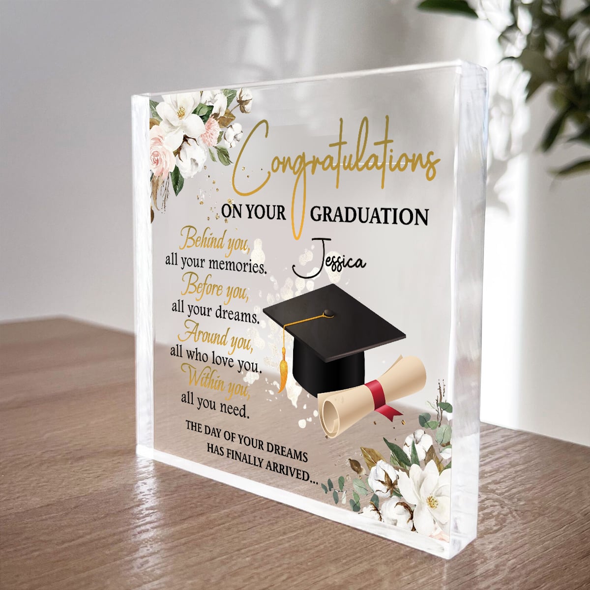Congratulation On Graduation - Personalized Acrylic Plaque - Graduation Gift