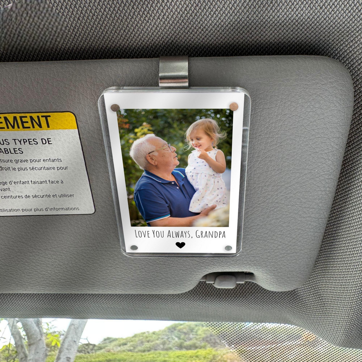 Grandpa Gifts Car Visor Clip, Custom Grandpa Birthday Gift for Him, Personalized Father s Day Gifts for Dad, Papa Gifts from Grandkids
