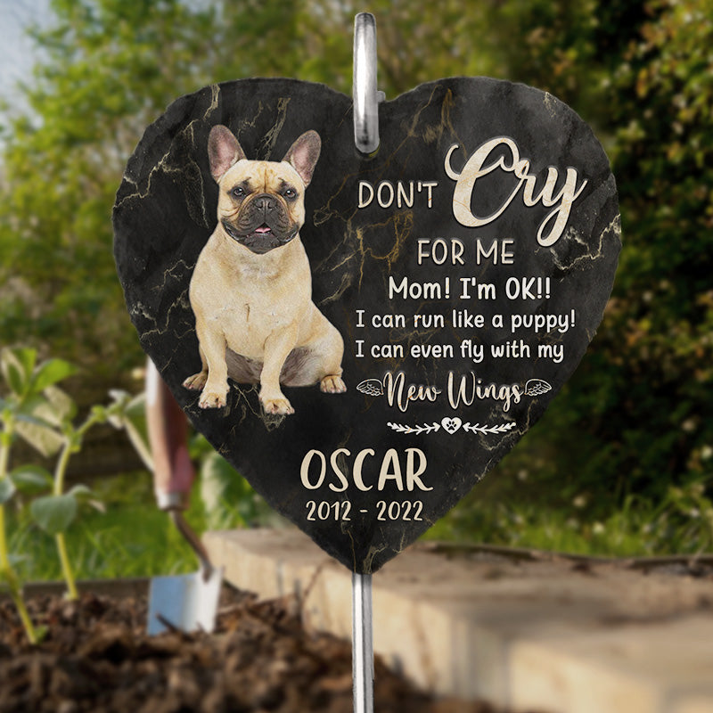 I Can Fly With My New Wings Memorial Dog Photo - Personalized Slate Plaque - Memorial Gift For Pet Owner