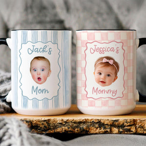 Personalized Baby Face Mug: Fathers Day Gifts for New Dad, Dad Mug, Daddy Coffee Cup With Kids Photo, Mug Gift for Mom, Grandma