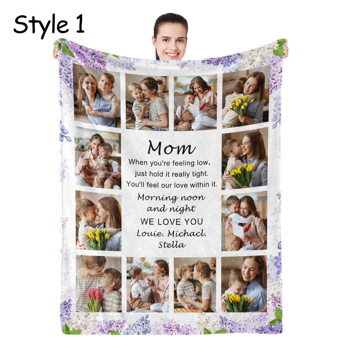 Mom When You're Feeling Low Just Hold It Really Tight - Personalized Blanket - Gift For Mother, Mother's Day, Birthday Gift