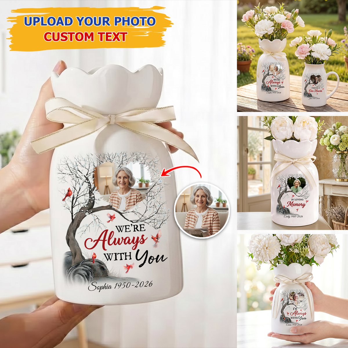 Always With You Personalized Ribbon Tie Flower Vase 2_556f74ea-5240-4d17-a86b-2a14f49790f1.png