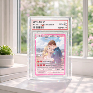 Personalized Couple Poke Love Acrylic Block, Valentine's Custom Photo Anime Themed Gift for Anniversary, Gamer Husband Present from Wife