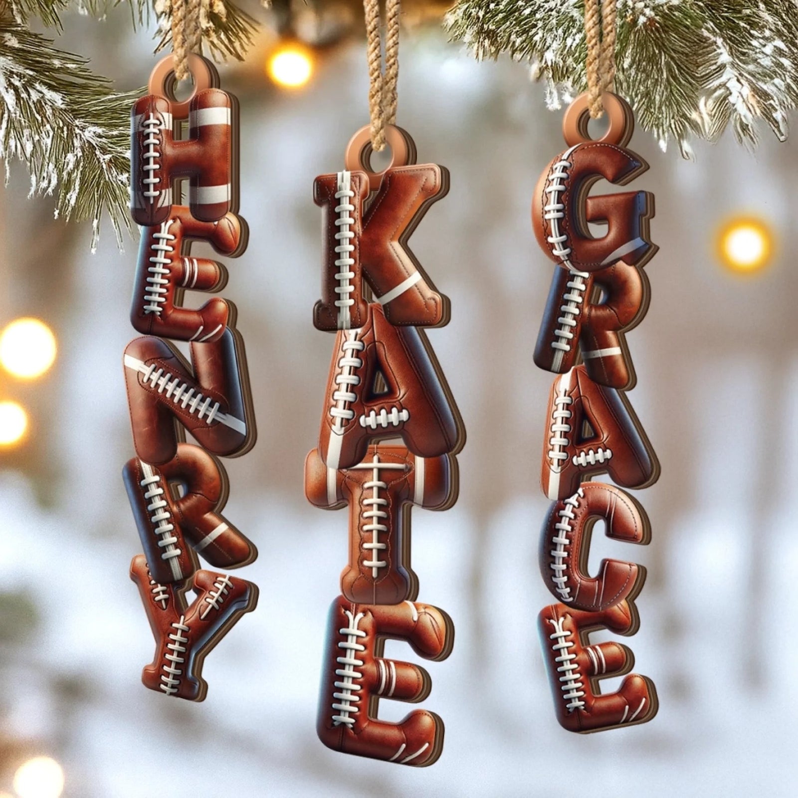 Football Lovers Custom Letter Ornament, Christmas, Birthday, Football Gifts For Sport Lovers