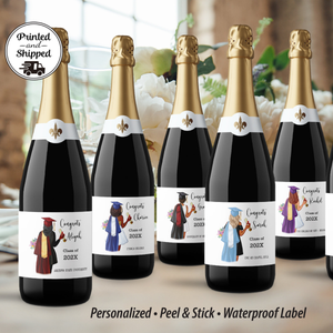 Graduation Champagne Label, Personalized Grad Girl, Graduation Drink Label, Gift For Party