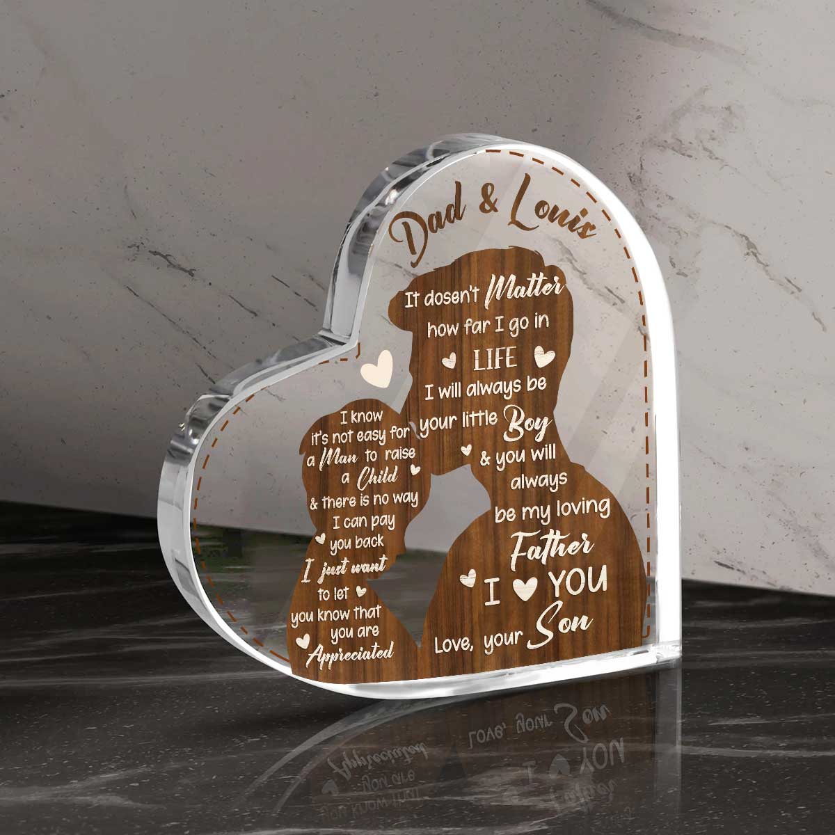 I Will Always Be Your Little Boy Personalized Acrylic Plaque, Dad Gifts, Father's Day, Birthday Gift
