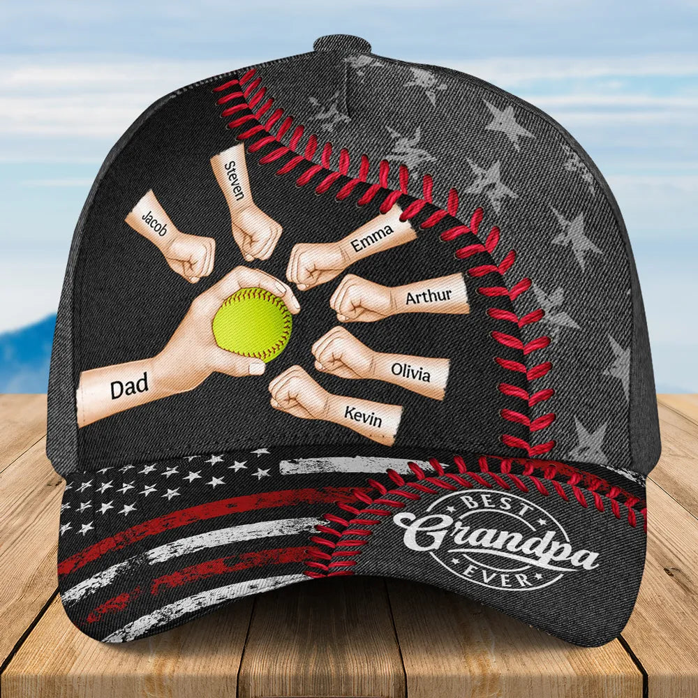 Best Baseball Softball Dad Ever - Personalized Classic Cap - Gift For Grandfather, Dad, Father's Day, Birthday Gift Idea