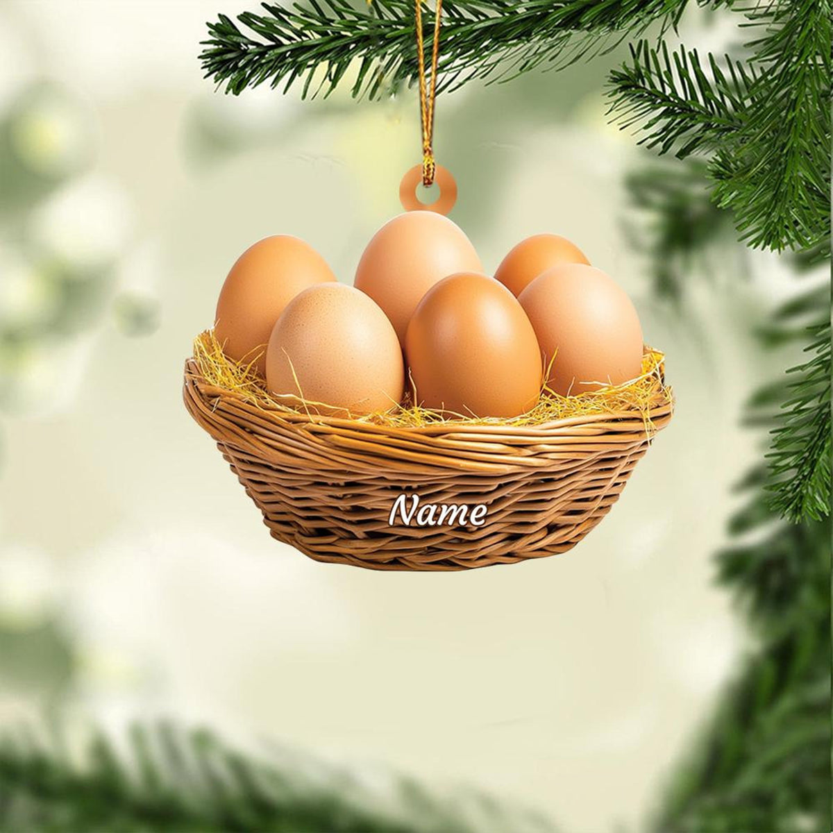 Personalized Egg Basket Christmas Ornament, Eggs Christmas Ornament, Cooking Ornament, Kitchen Ornament, Chef Ornament Gift