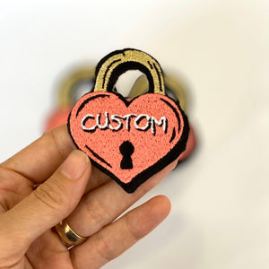 Custom embroidered heart patch with initials, iron on patch, gift for couple
