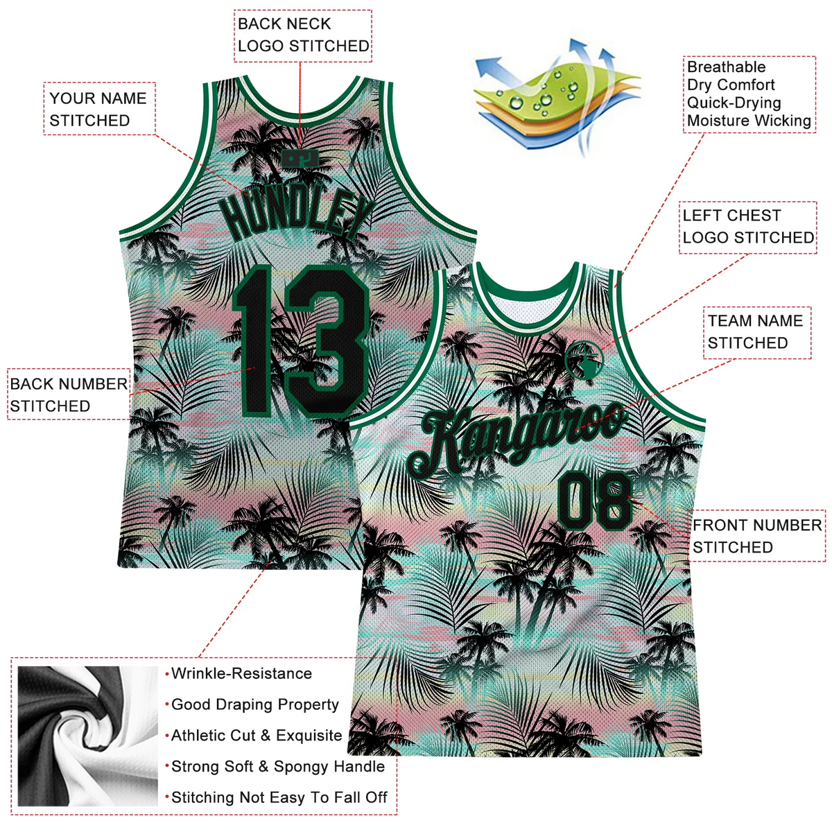 Custom Black Black-Kelly Green 3D Pattern Design Tropical Palm Leaves Authentic Basketball Jersey 2_59d165d0-779b-42f2-8cbc-789b1daeaf1b.png
