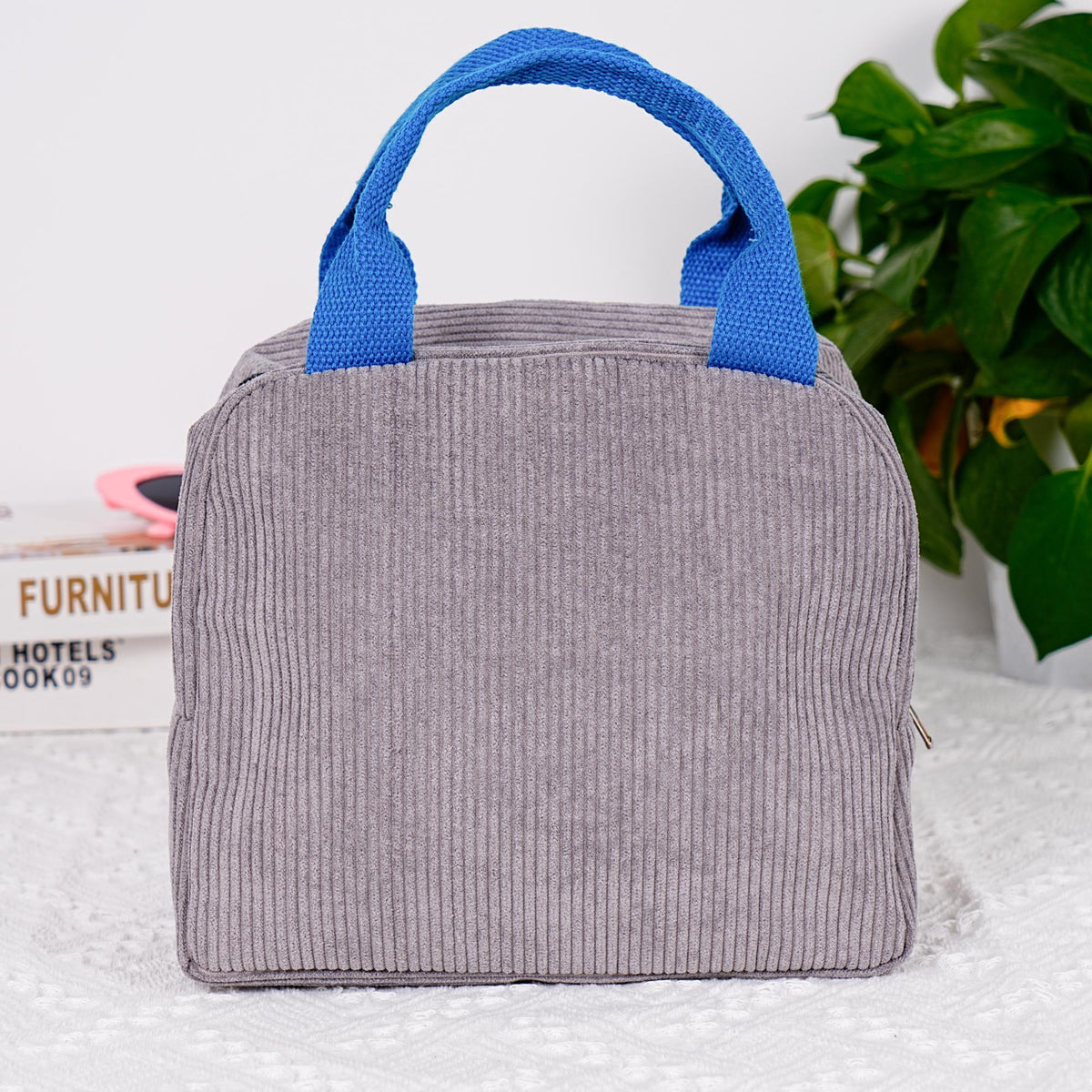 Personalized Corduroy Embroidered Lunch Bag, Custom Embroidered Lunch Bag, Reusable Lunch Bag, Custom Lunch Bag, Children's Lunch Bag