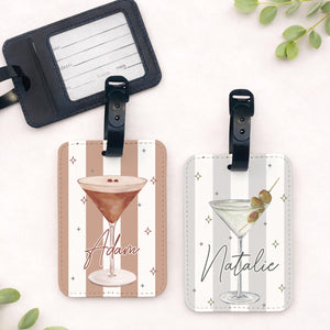Martini Luggage Tag with custom Name, Personalized Bachelorette Favors, Vegas Girls Trip Travel Tag With Name